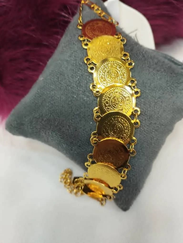 Gold Brazilian Coin Bracelet - صورة 1