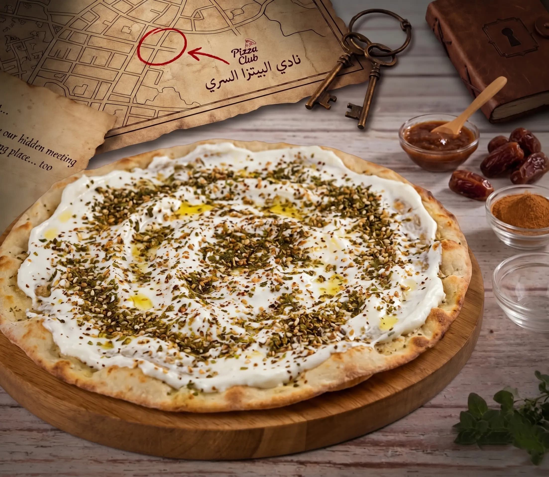 منقوشة لبنة و زعتر - صورة 1