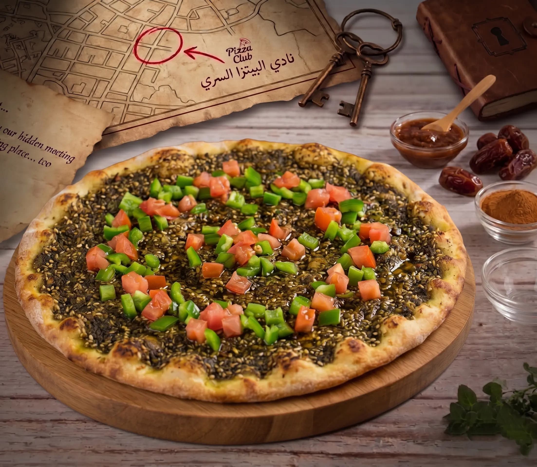 منقوشة زعتر مع الخضار - صورة 1